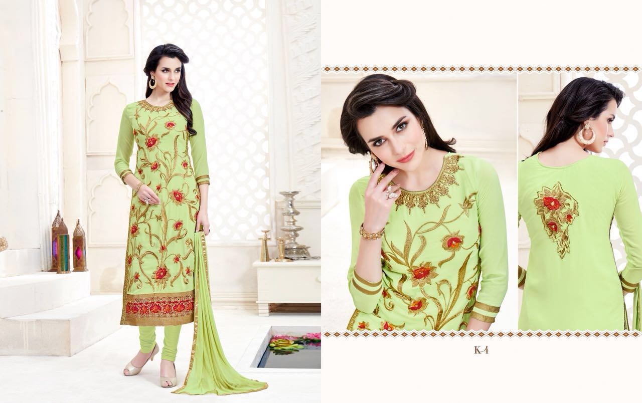 Krina By Only Trendz K-1 To K-6 Series Designer Beautiful Fancy Stylish Colorful Party Wear & Occasional Wear Georgette Embroidered Dresses At Wholesale Price