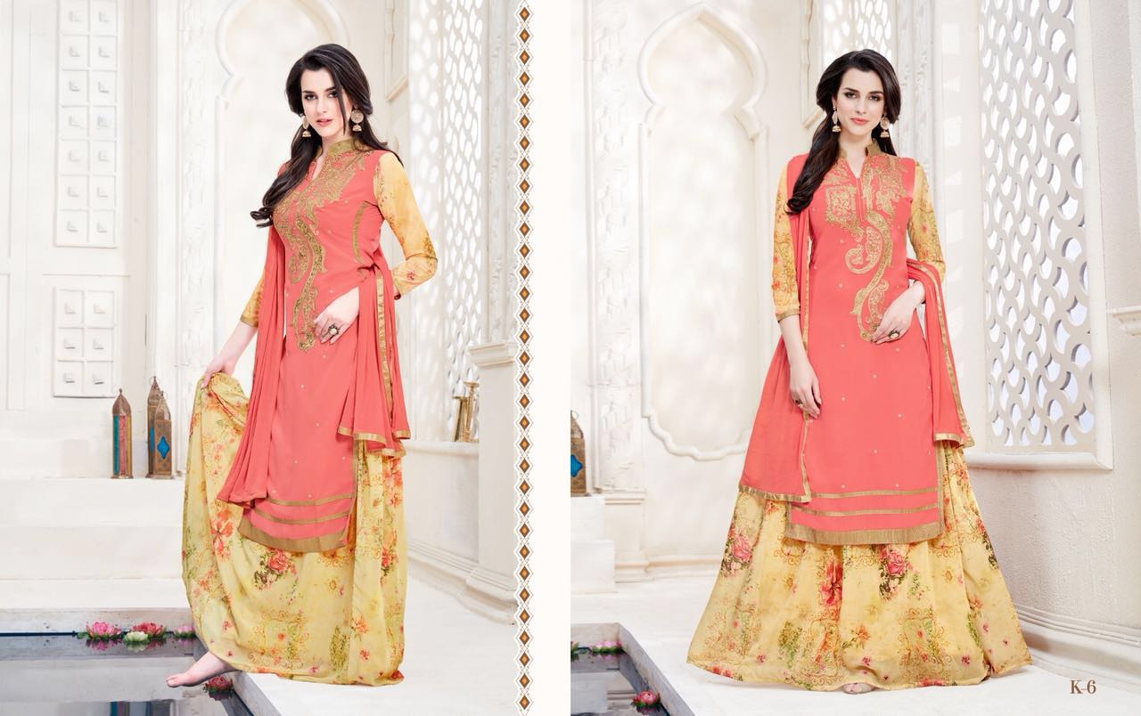 Krina By Only Trendz K-1 To K-6 Series Designer Beautiful Fancy Stylish Colorful Party Wear & Occasional Wear Georgette Embroidered Dresses At Wholesale Price