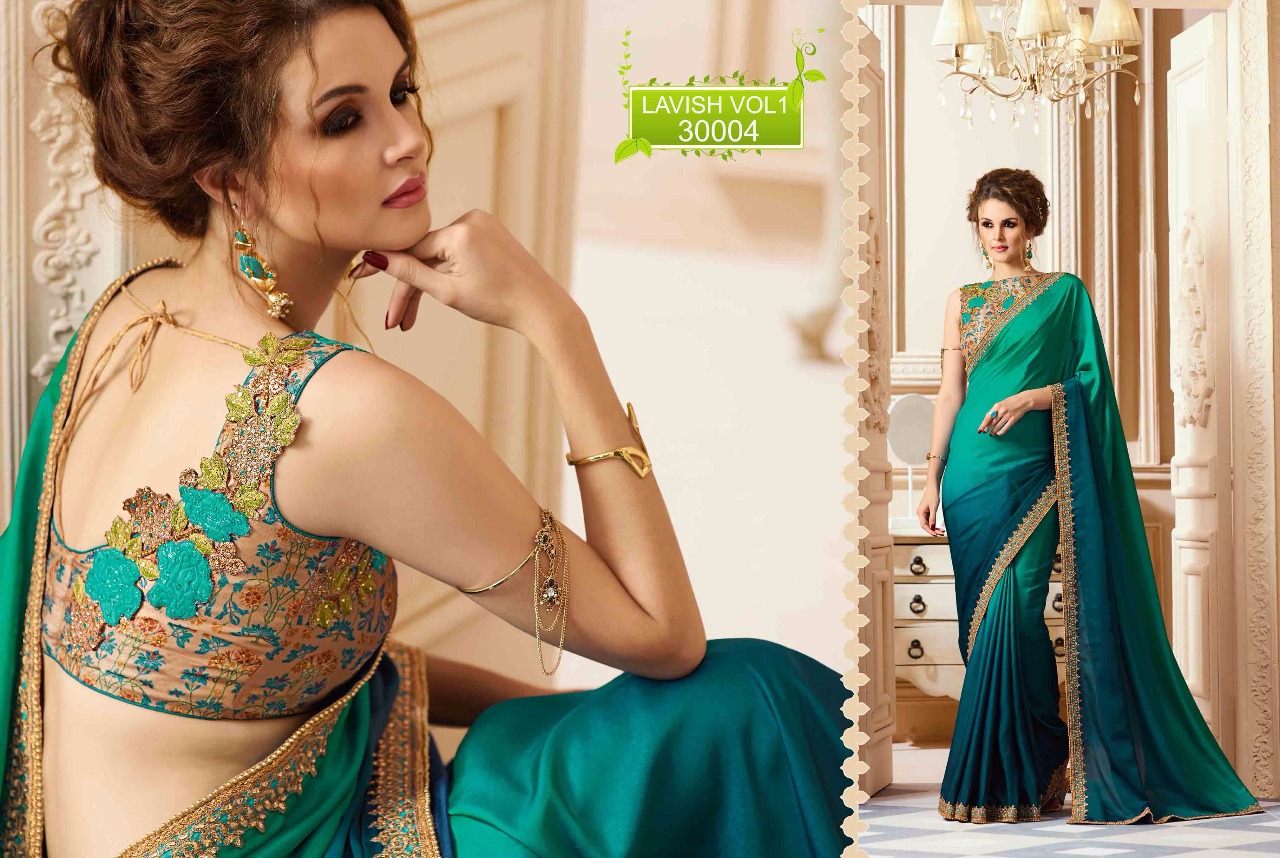 Lavish Vol-1 By Vritika 30001 To 30009 Series Stylish Beautiful Indian Designer Embroidered Party Wear And Occasional Wear Georgette & Silk Sarees At Wholesale Price