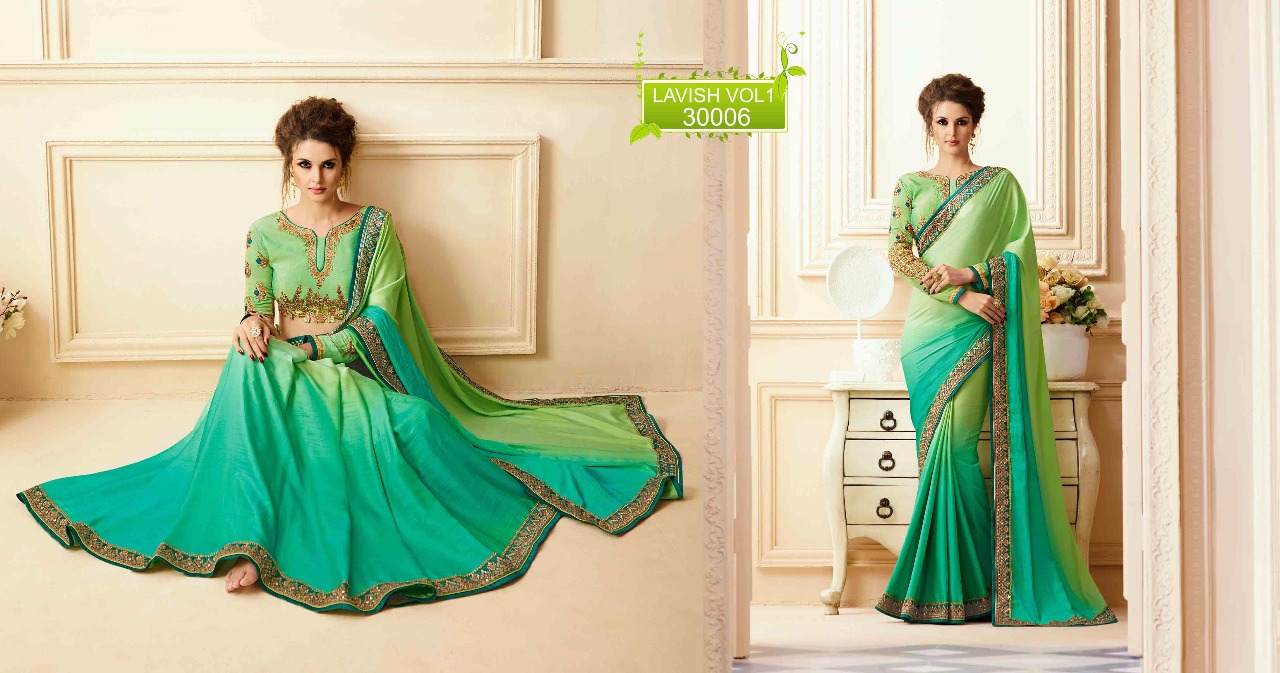Lavish Vol-1 By Vritika 30001 To 30009 Series Stylish Beautiful Indian Designer Embroidered Party Wear And Occasional Wear Georgette & Silk Sarees At Wholesale Price