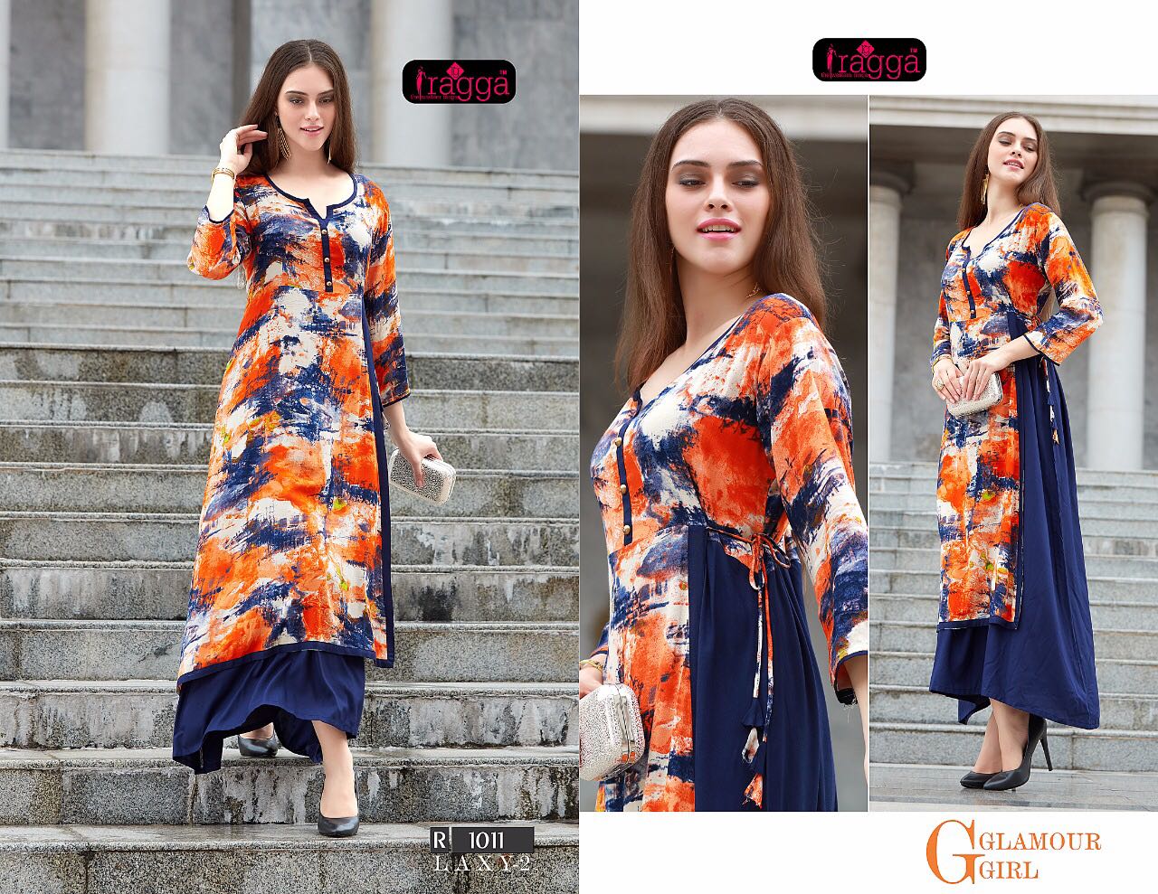 Laxy Vol-2 By Ragga 1008 To 1017 Series Designer Stylish Fancy Beautiful Colorful Casual & Party Wear & Ethnic Wear Rayon Printed & Dyed Long Kurtis At Wholesale Price