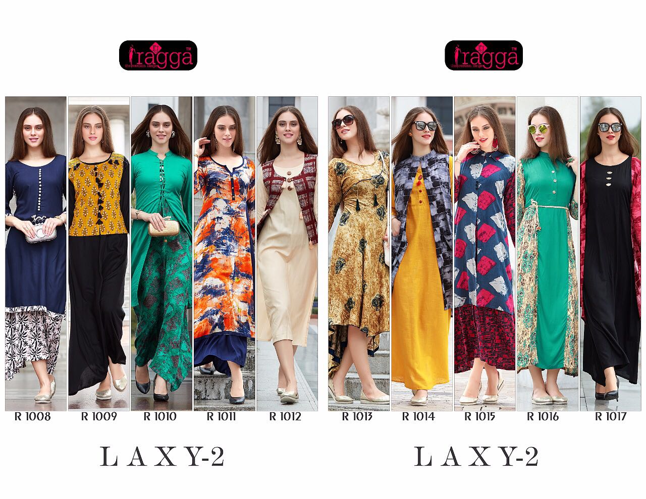 Laxy Vol-2 By Ragga 1008 To 1017 Series Designer Stylish Fancy Beautiful Colorful Casual & Party Wear & Ethnic Wear Rayon Printed & Dyed Long Kurtis At Wholesale Price