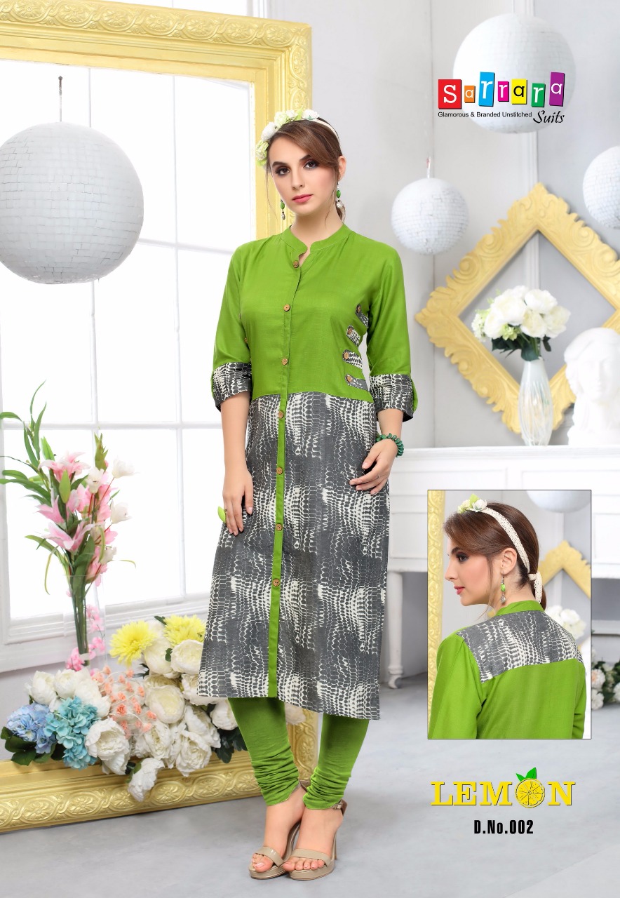 Lemon By Sarrara 001 To 010 Series Colorful Beautiful Stylish Fancy Casual Wear & Ethnic Wear Rayon Printed Kurtis At Wholesale Price