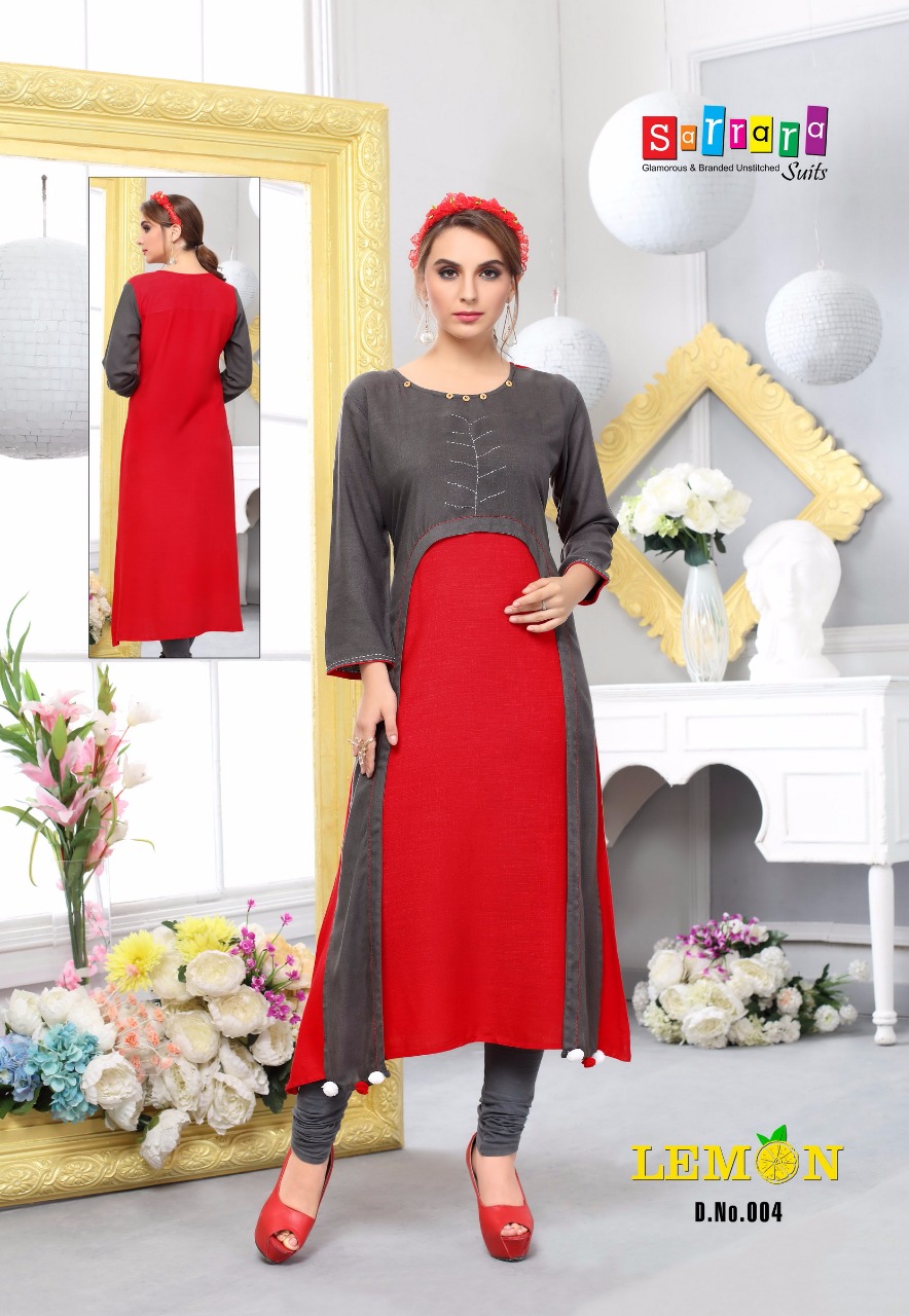 Lemon By Sarrara 001 To 010 Series Colorful Beautiful Stylish Fancy Casual Wear & Ethnic Wear Rayon Printed Kurtis At Wholesale Price