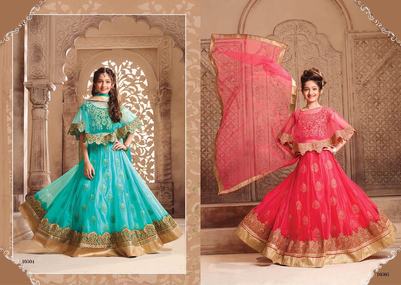 Little Star By Riddhoo Fashion 10501 To 10508 Series Beautiful Colorful Fancy Party Wear & Occasional Wear Georgette Lehengas At Wholesale Price