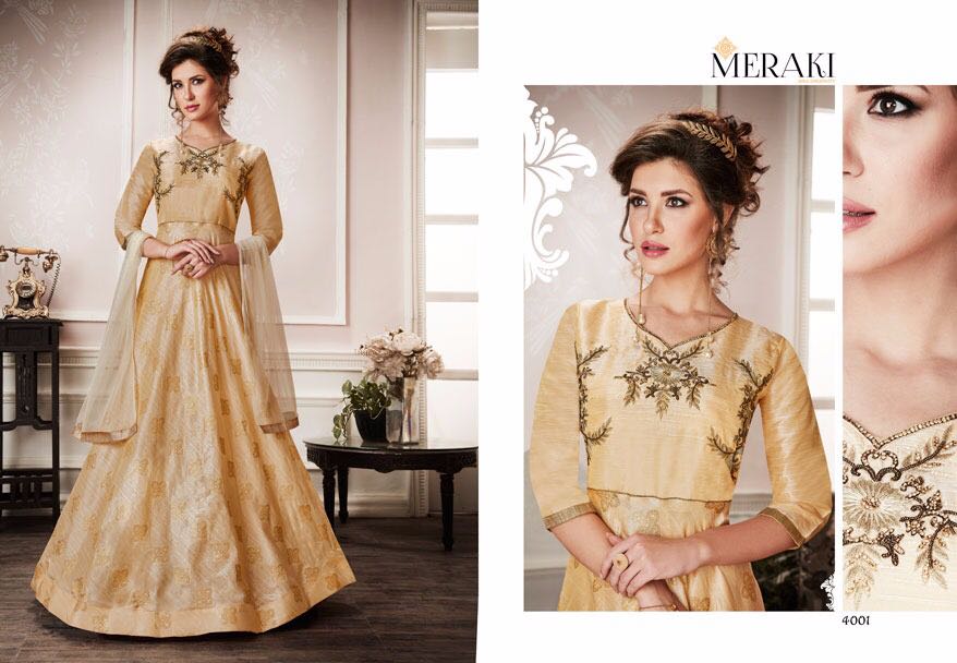 Maher By Meraki 4001 To 4006 Series Designer Beautiful Bridal Collection Fancy Colorful Party Wear & Occasional Wear Mulberry Jacquard Embroidered Dresses At Wholesale Price