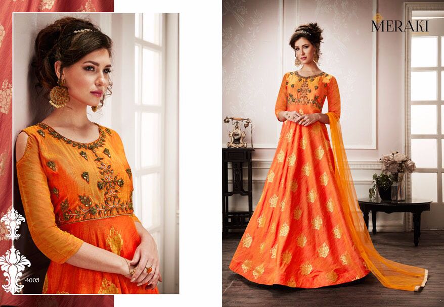 Maher By Meraki 4001 To 4006 Series Designer Beautiful Bridal Collection Fancy Colorful Party Wear & Occasional Wear Mulberry Jacquard Embroidered Dresses At Wholesale Price