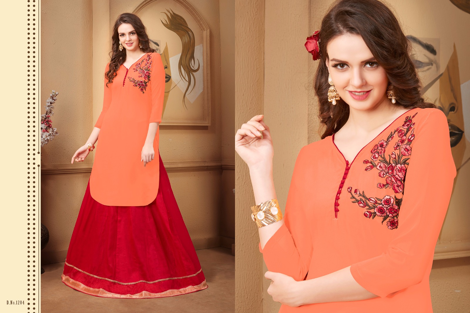 Mahira By Veera Tex 1201 To 1210 Series Beautiful Stylish Designer Embroidered Casual Wear Ready To Wear Ethnic Wear Georgette Kurtis At Wholesale Price
