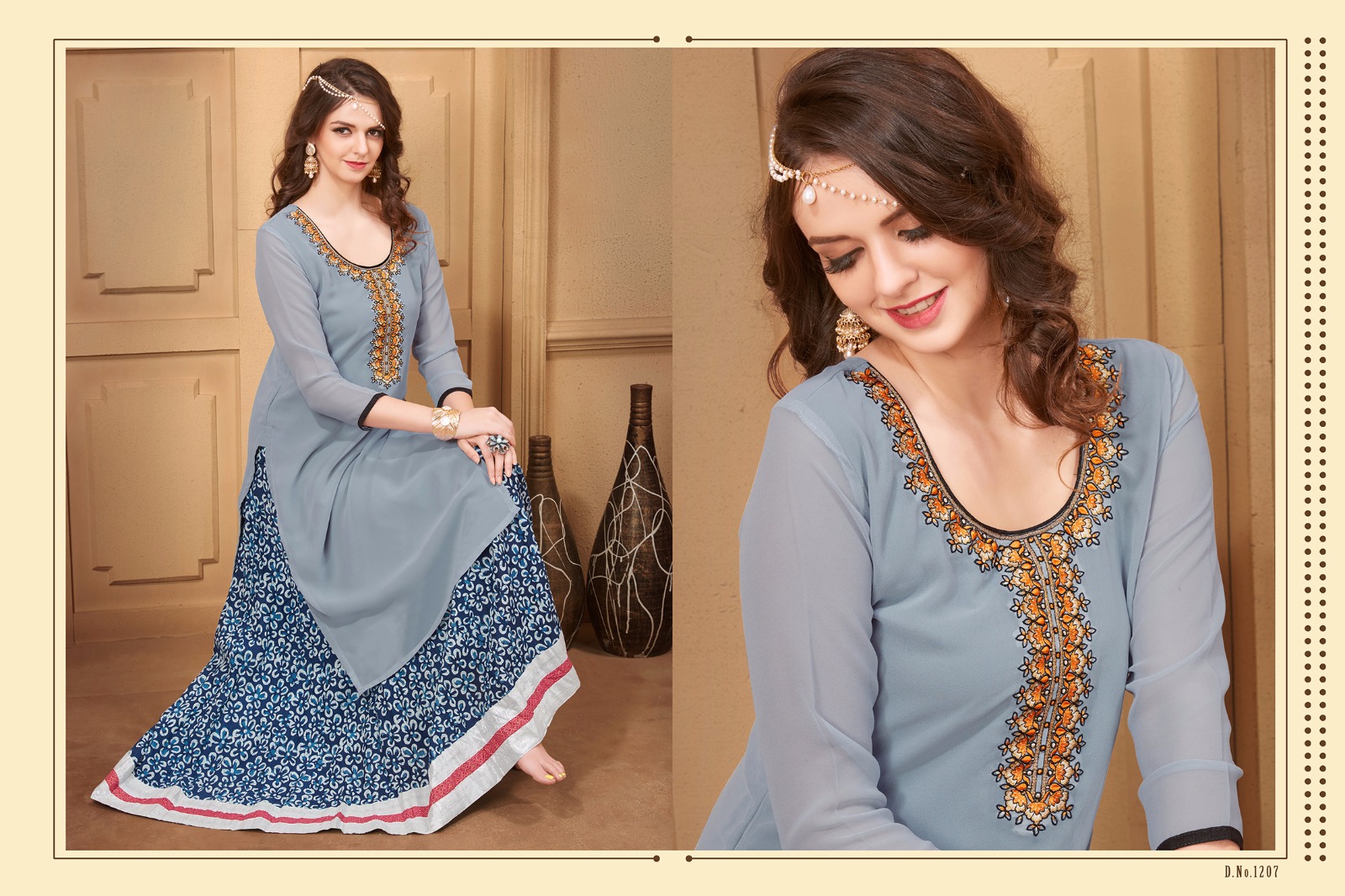 Mahira By Veera Tex 1201 To 1210 Series Beautiful Stylish Designer Embroidered Casual Wear Ready To Wear Ethnic Wear Georgette Kurtis At Wholesale Price