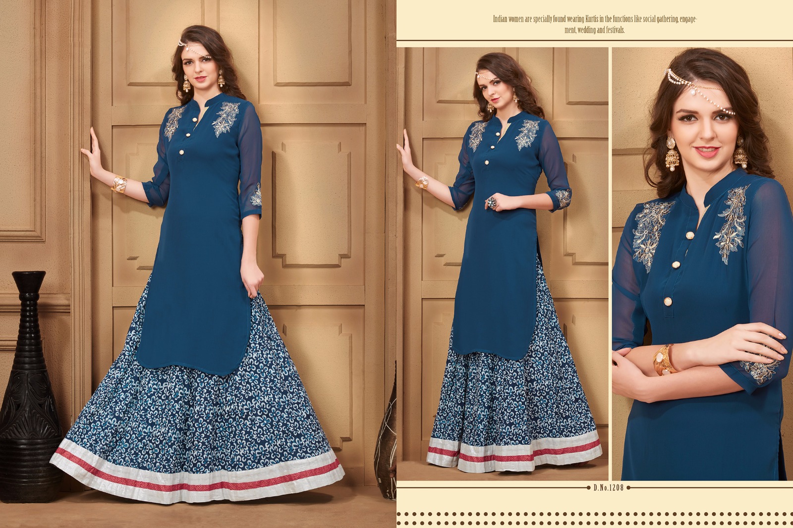 Mahira By Veera Tex 1201 To 1210 Series Beautiful Stylish Designer Embroidered Casual Wear Ready To Wear Ethnic Wear Georgette Kurtis At Wholesale Price