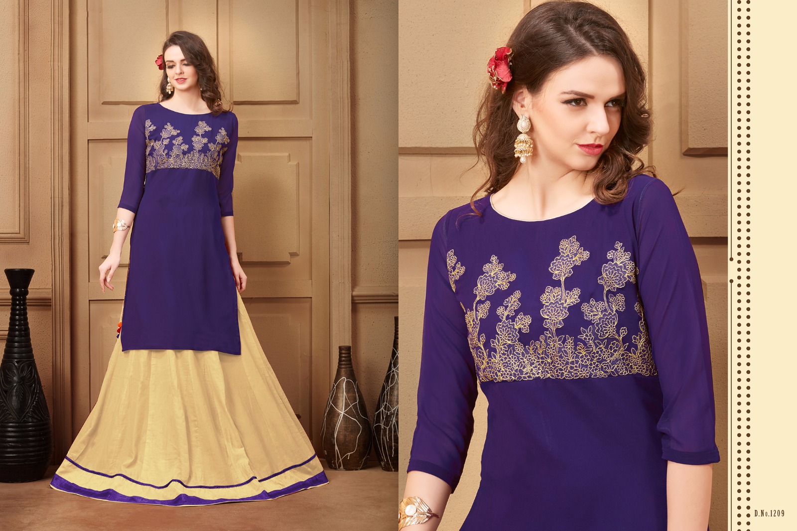 Mahira By Veera Tex 1201 To 1210 Series Beautiful Stylish Designer Embroidered Casual Wear Ready To Wear Ethnic Wear Georgette Kurtis At Wholesale Price