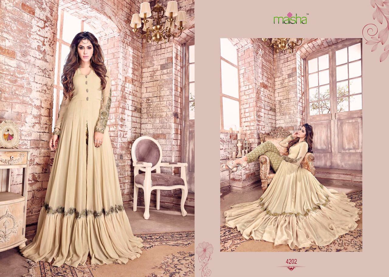Maisha 4201 To 4209 Series By Maisha Indian Traditional Embroidered Designer Beautiful Stylish Party Wear Occasional Wear Dresses At Wholesale Price