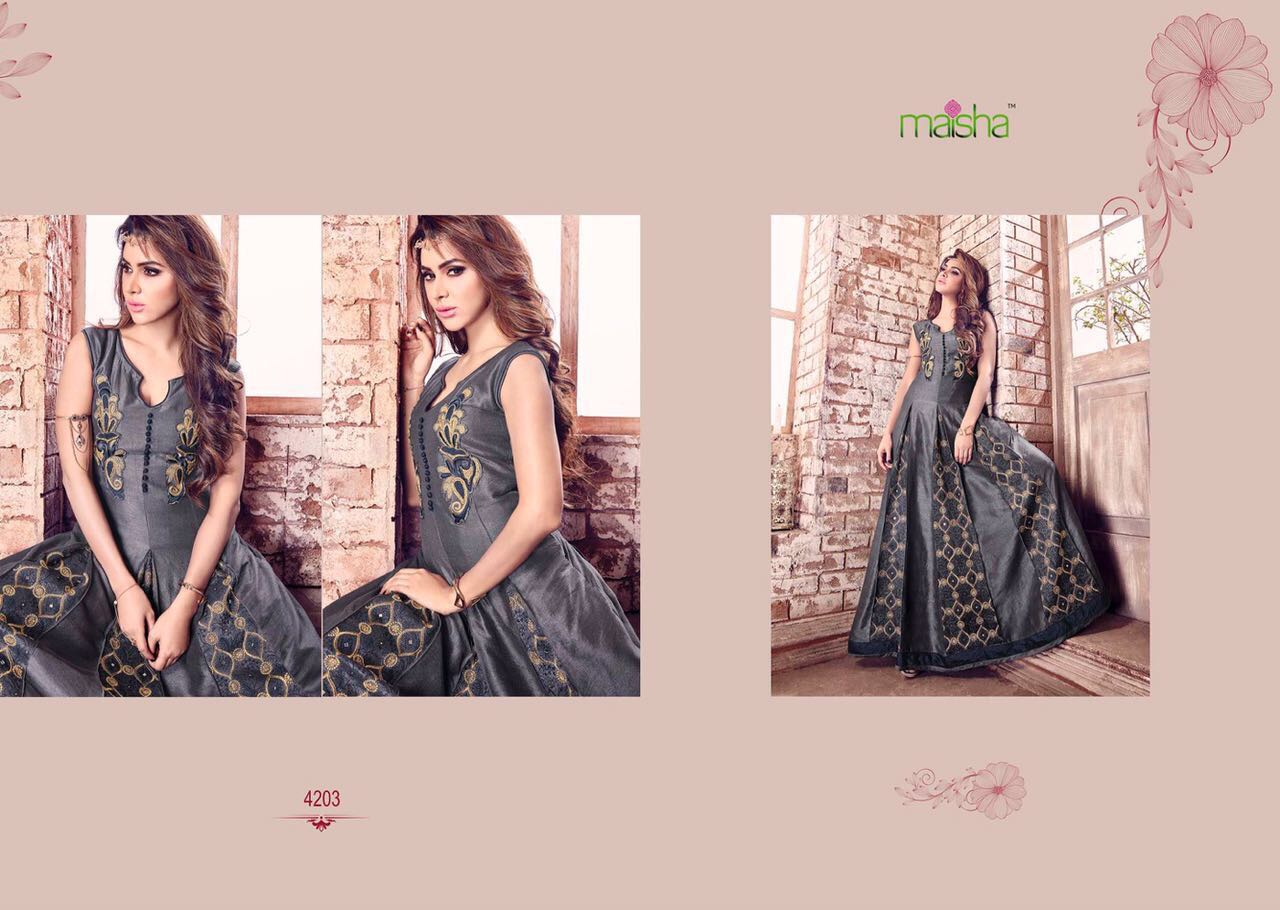 Maisha 4201 To 4209 Series By Maisha Indian Traditional Embroidered Designer Beautiful Stylish Party Wear Occasional Wear Dresses At Wholesale Price