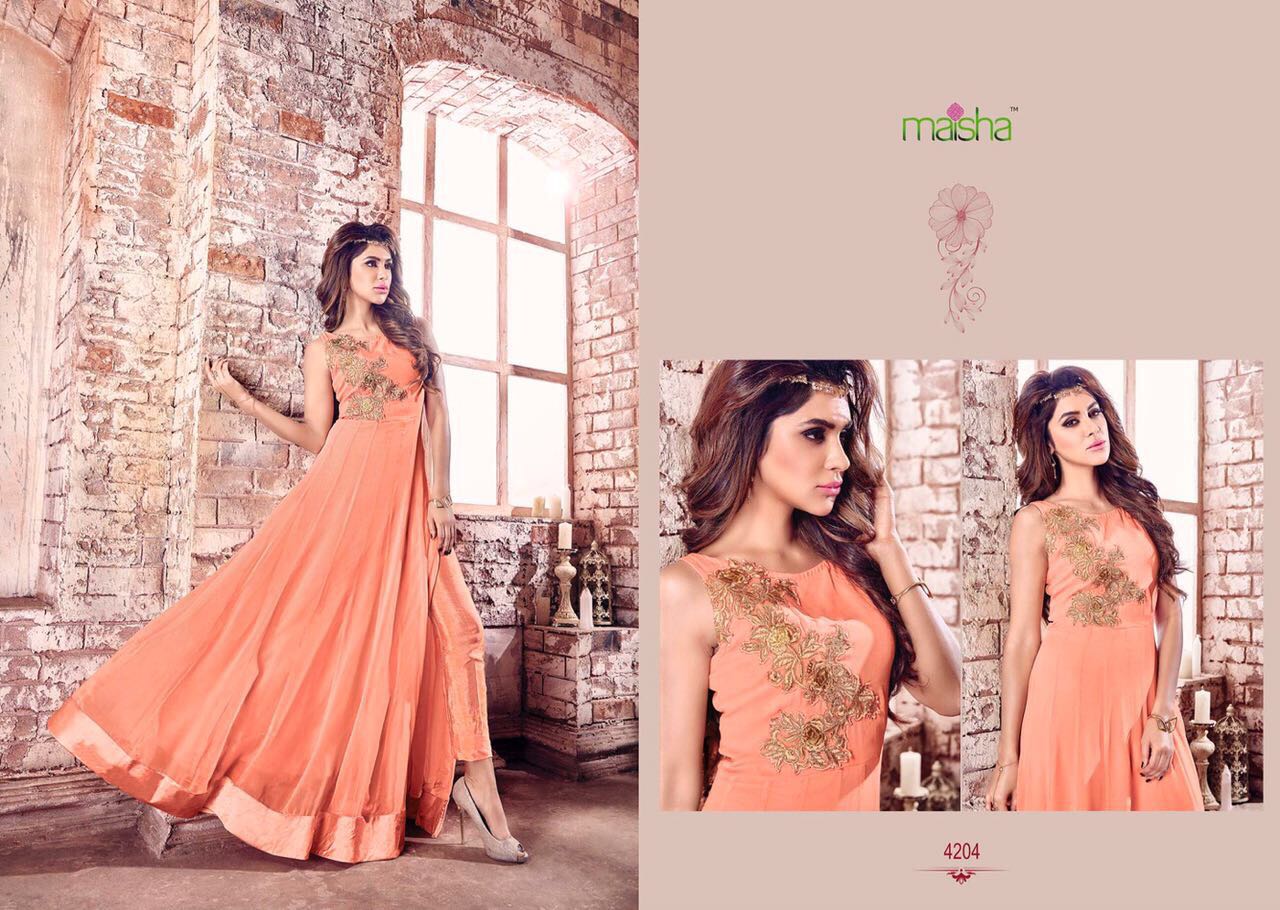 Maisha 4201 To 4209 Series By Maisha Indian Traditional Embroidered Designer Beautiful Stylish Party Wear Occasional Wear Dresses At Wholesale Price