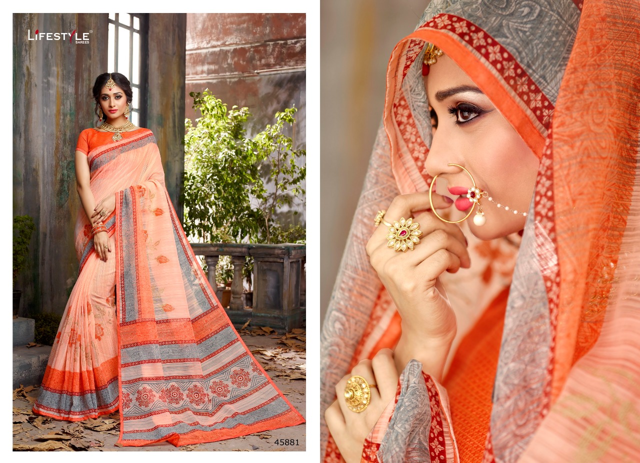 Malabar Cotton By Lifestyle 45881 To 45891 Series Stylish Beautiful Indian Designer Casual Wear And Occasional Wear Cotton Printed Sarees At Wholesale Price