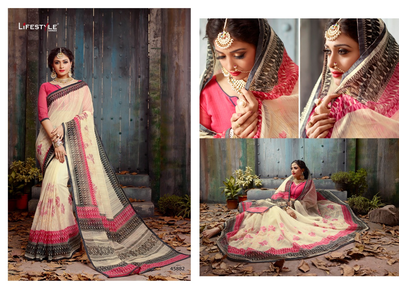 Malabar Cotton By Lifestyle 45881 To 45891 Series Stylish Beautiful Indian Designer Casual Wear And Occasional Wear Cotton Printed Sarees At Wholesale Price