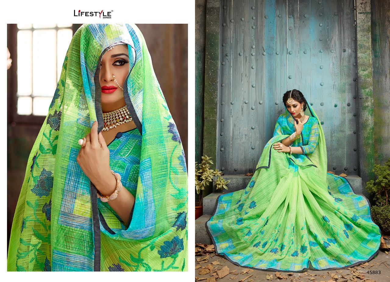 Malabar Cotton By Lifestyle 45881 To 45891 Series Stylish Beautiful Indian Designer Casual Wear And Occasional Wear Cotton Printed Sarees At Wholesale Price