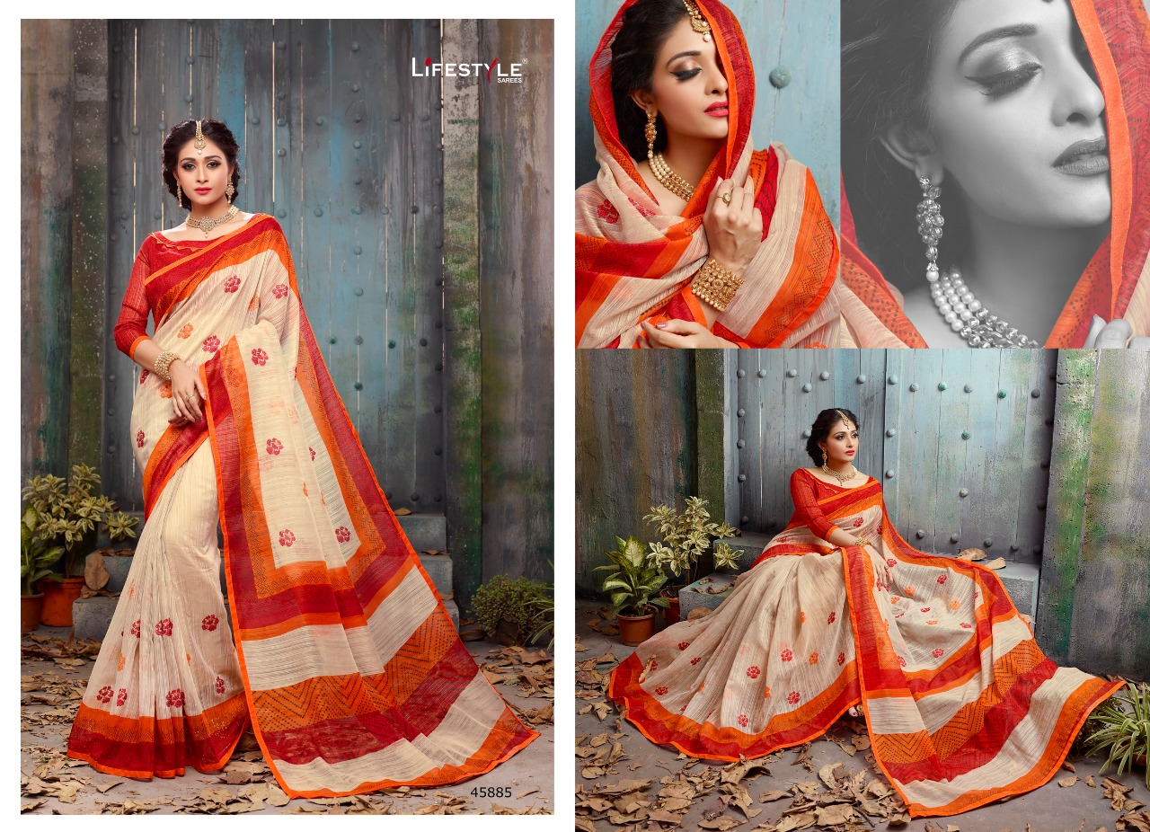 Malabar Cotton By Lifestyle 45881 To 45891 Series Stylish Beautiful Indian Designer Casual Wear And Occasional Wear Cotton Printed Sarees At Wholesale Price