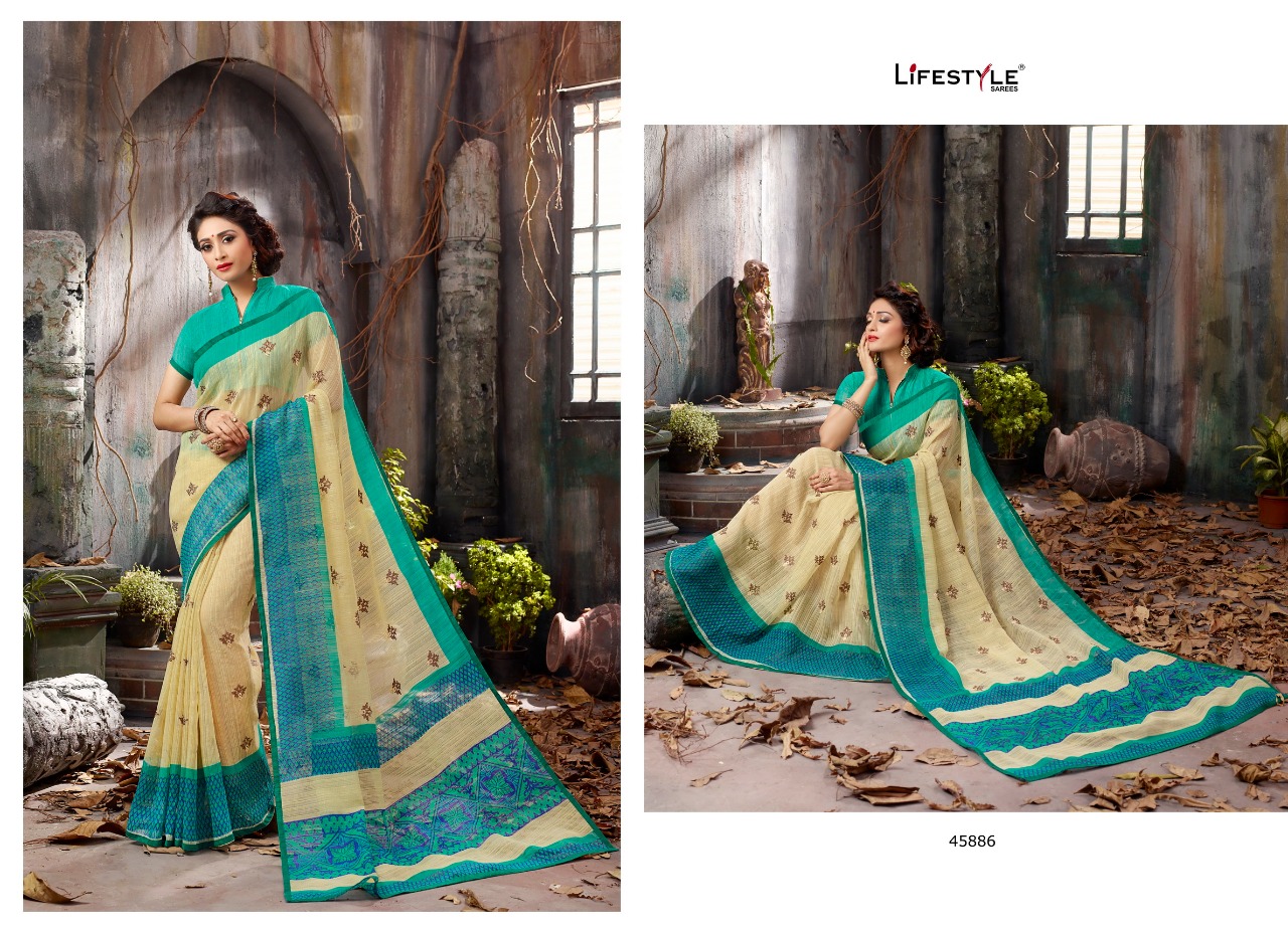 Malabar Cotton By Lifestyle 45881 To 45891 Series Stylish Beautiful Indian Designer Casual Wear And Occasional Wear Cotton Printed Sarees At Wholesale Price