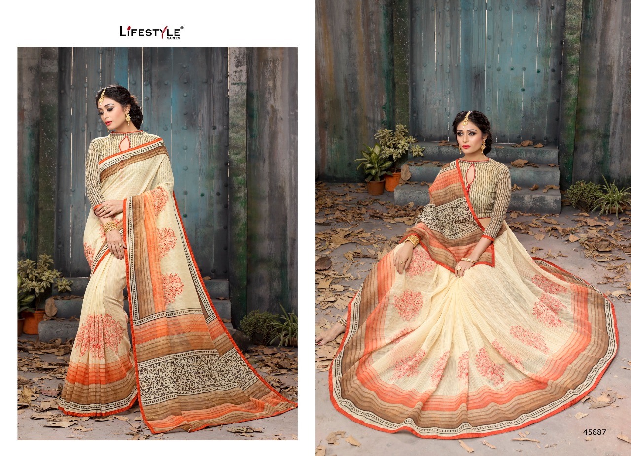 Malabar Cotton By Lifestyle 45881 To 45891 Series Stylish Beautiful Indian Designer Casual Wear And Occasional Wear Cotton Printed Sarees At Wholesale Price