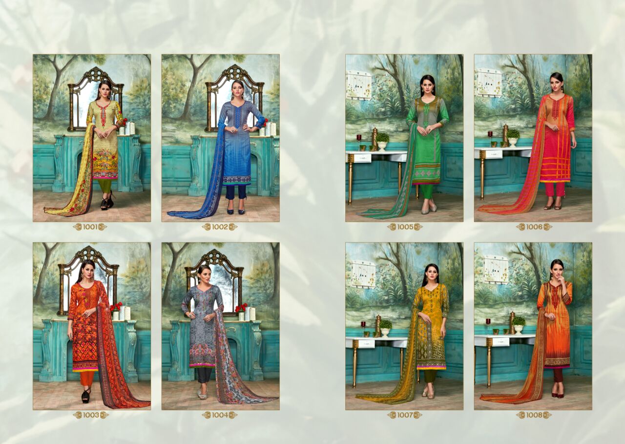 Mariya By Shri Vijay 1001 To 1008 Series Beautiful Stylish Colorful Fancy Designer Suits Party Wear & Ethnic Wear Pure Jam Cotton Satin Dresses At Wholesale Price