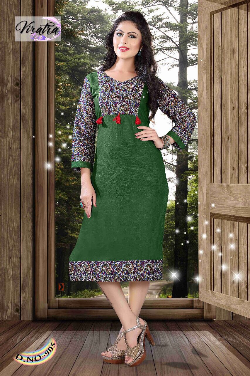 Mariya Vol-1 By Viratra Tex Beautiful Stylish Colorful Fancy Casual Wear & Ready To Wear Cotton Slub Printed Kurtis At Wholesale Price