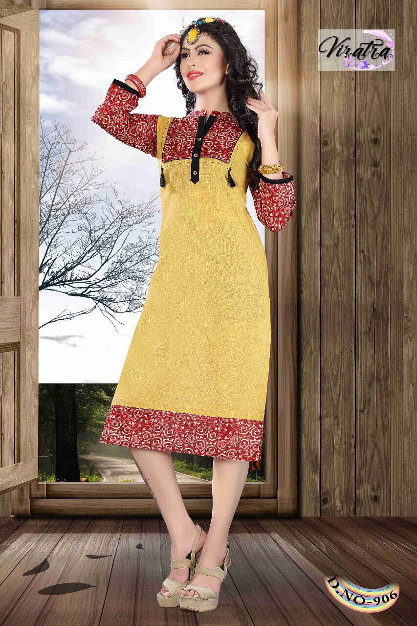 Mariya Vol-1 By Viratra Tex Beautiful Stylish Colorful Fancy Casual Wear & Ready To Wear Cotton Slub Printed Kurtis At Wholesale Price