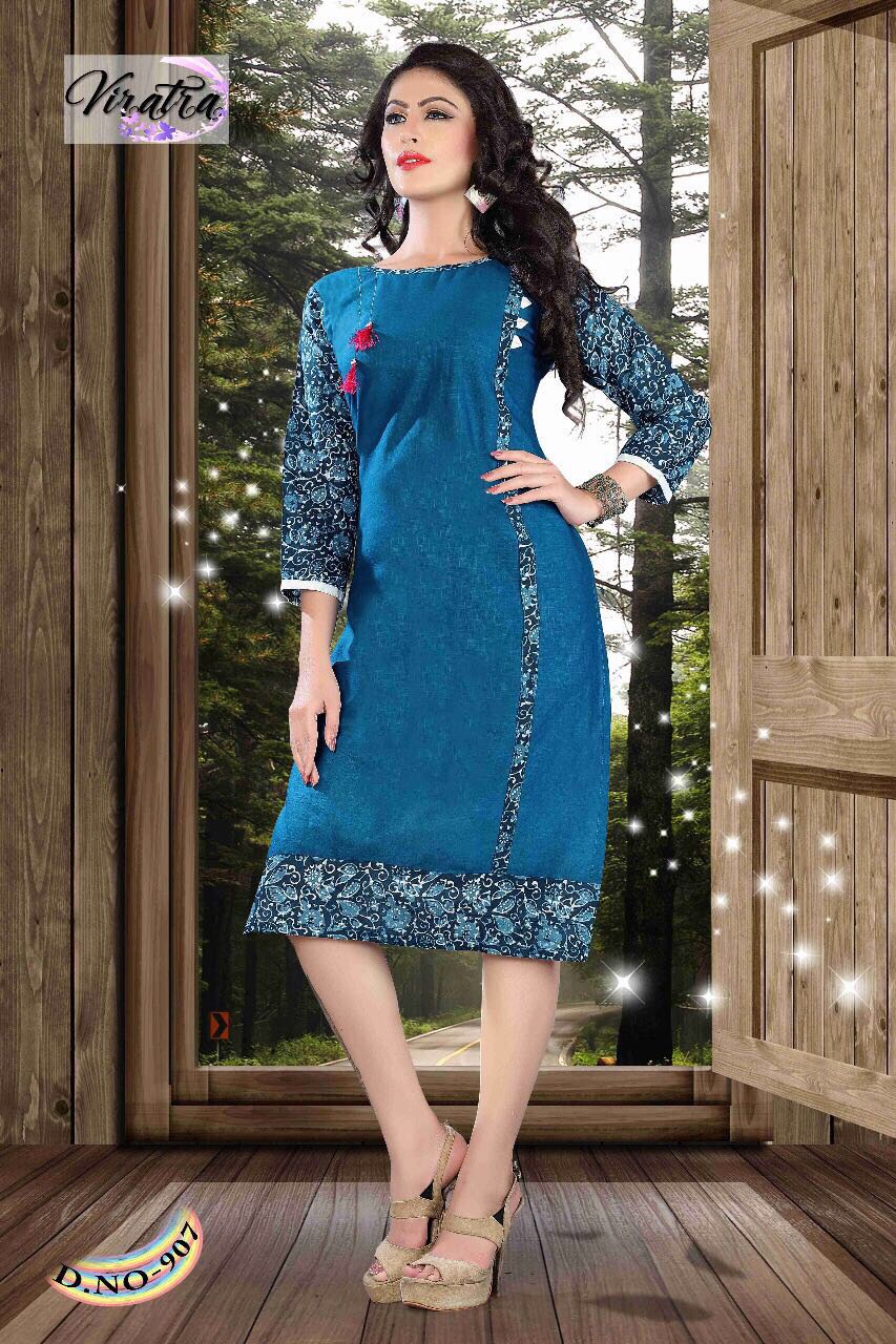 Mariya Vol-1 By Viratra Tex Beautiful Stylish Colorful Fancy Casual Wear & Ready To Wear Cotton Slub Printed Kurtis At Wholesale Price