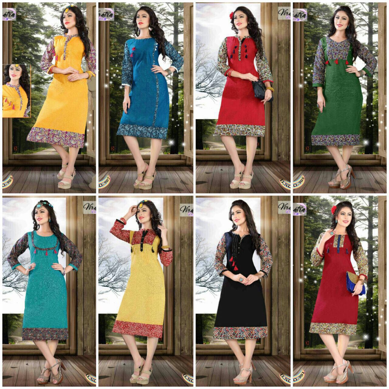 Mariya Vol-1 By Viratra Tex Beautiful Stylish Colorful Fancy Casual Wear & Ready To Wear Cotton Slub Printed Kurtis At Wholesale Price