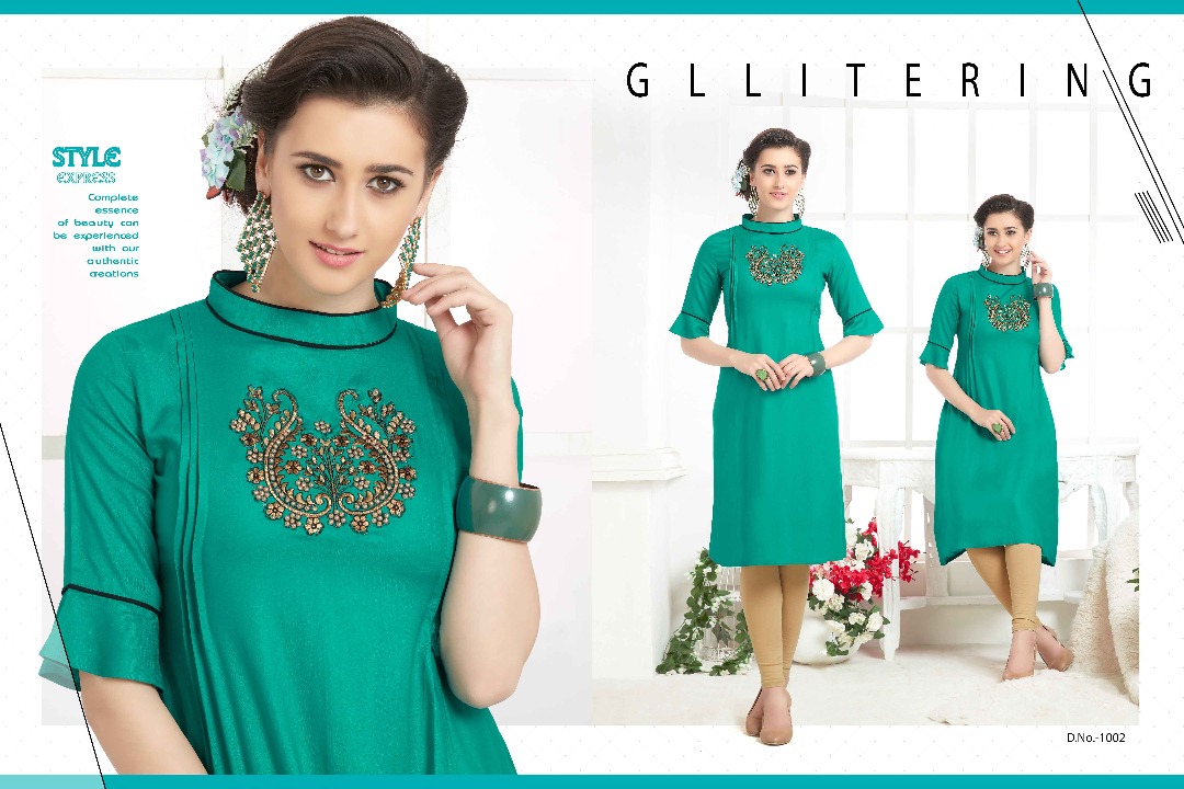 Maya 1001 To 1010 Series By Veera Tex Beautiful Embroidered Colourful Stylish Fancy Pretty Party Wear Casual Wear Occasional Wear Printed Reyon Kurti At Wholesale Price