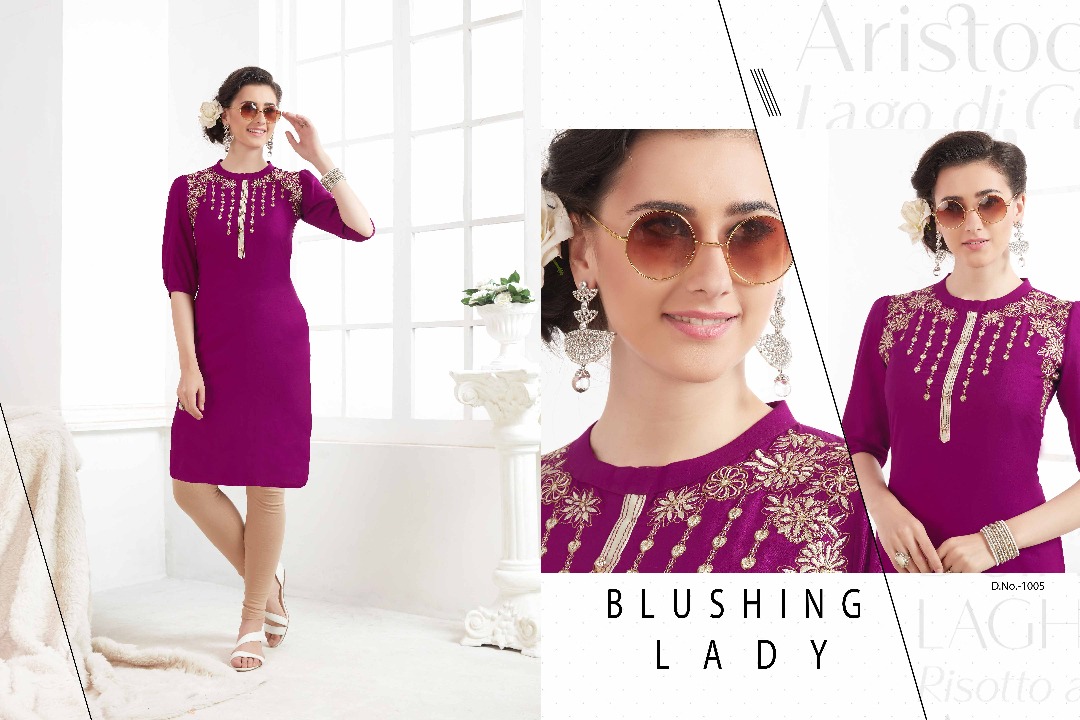 Maya 1001 To 1010 Series By Veera Tex Beautiful Embroidered Colourful Stylish Fancy Pretty Party Wear Casual Wear Occasional Wear Printed Reyon Kurti At Wholesale Price