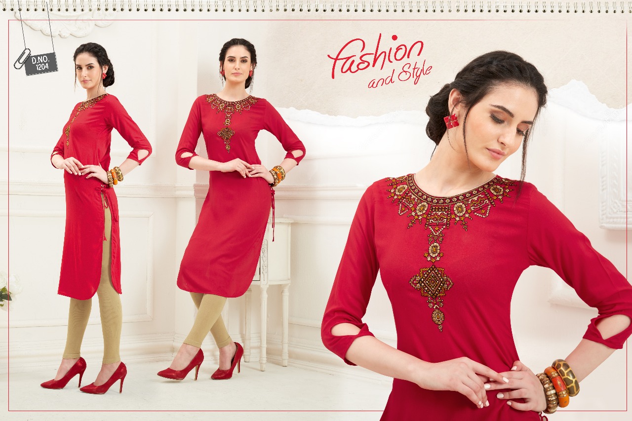Maya Vol-2 By Valencia Tex 1201 To 1210 Series Beautiful Colorful Fancy Casual Wear & Ethnic Wear Rayon Embroidered Kurtis At Wholesale Price