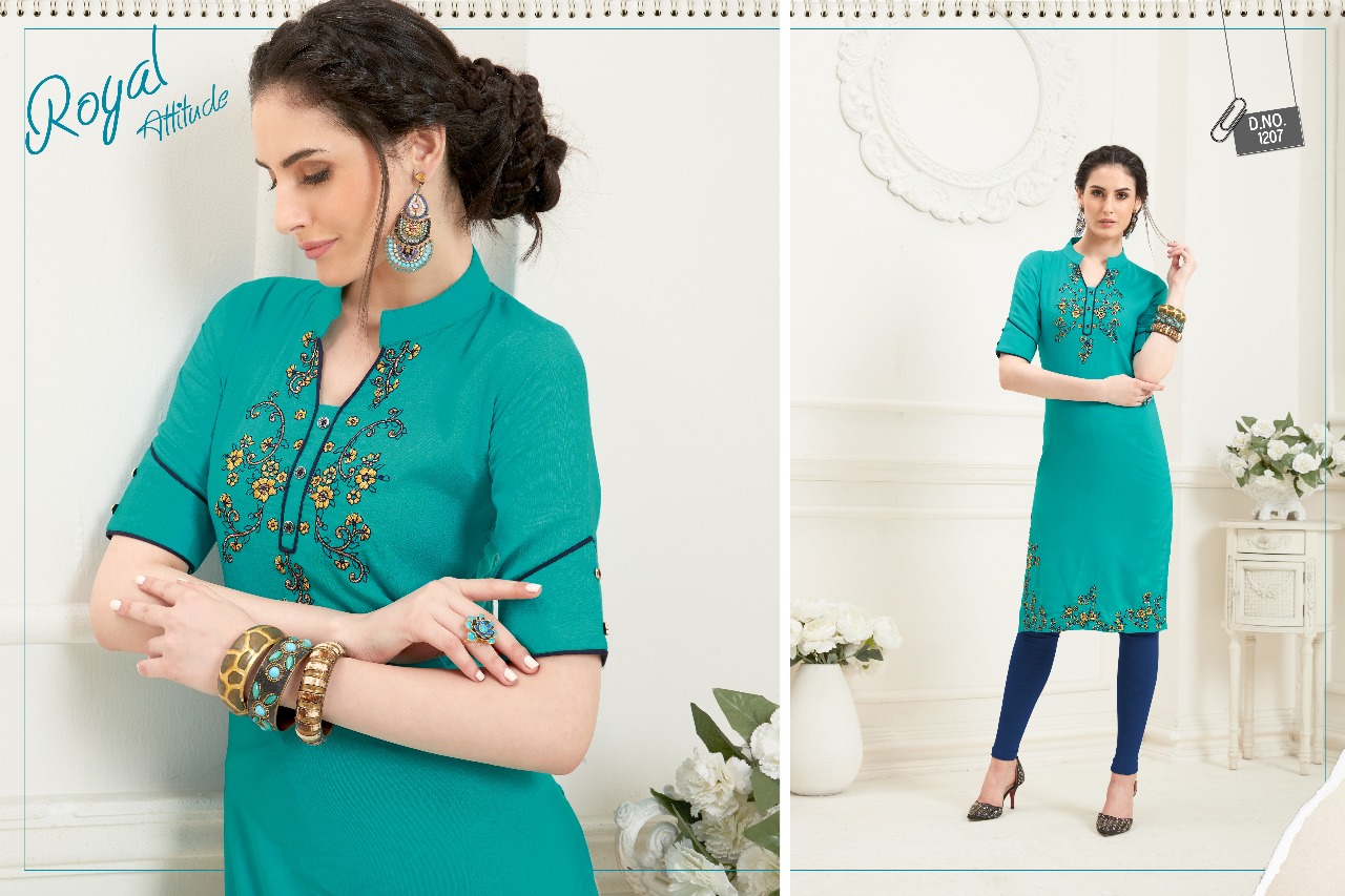 Maya Vol-2 By Valencia Tex 1201 To 1210 Series Beautiful Colorful Fancy Casual Wear & Ethnic Wear Rayon Embroidered Kurtis At Wholesale Price