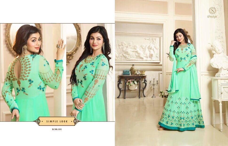 Mehrin By Shaziya 101 To 107 Series Indian Designer Anarkali Suits Embroidered Colorful Beautiful Occasional Wear & Party Wear Georgette Dresses At Wholesale Price