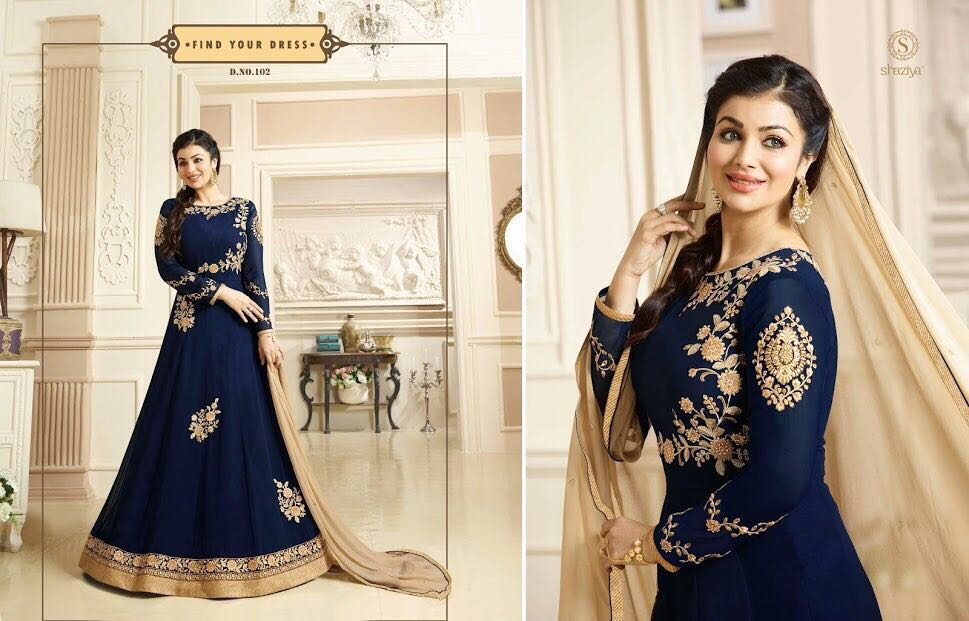Mehrin By Shaziya 101 To 107 Series Indian Designer Anarkali Suits Embroidered Colorful Beautiful Occasional Wear & Party Wear Georgette Dresses At Wholesale Price