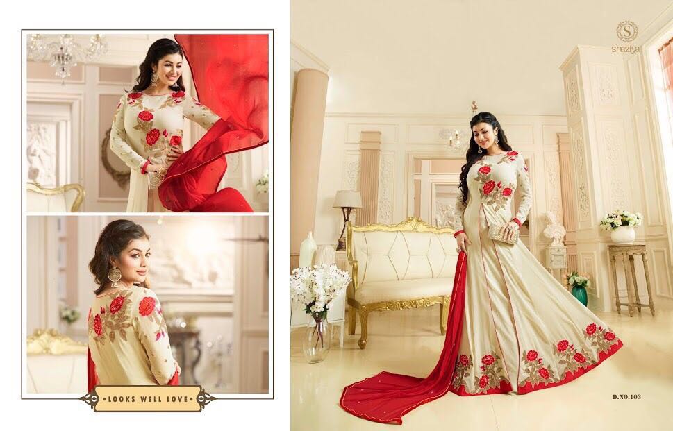 Mehrin By Shaziya 101 To 107 Series Indian Designer Anarkali Suits Embroidered Colorful Beautiful Occasional Wear & Party Wear Georgette Dresses At Wholesale Price