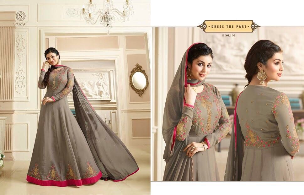 Mehrin By Shaziya 101 To 107 Series Indian Designer Anarkali Suits Embroidered Colorful Beautiful Occasional Wear & Party Wear Georgette Dresses At Wholesale Price
