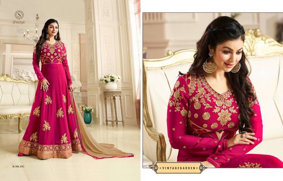 Mehrin By Shaziya 101 To 107 Series Indian Designer Anarkali Suits Embroidered Colorful Beautiful Occasional Wear & Party Wear Georgette Dresses At Wholesale Price