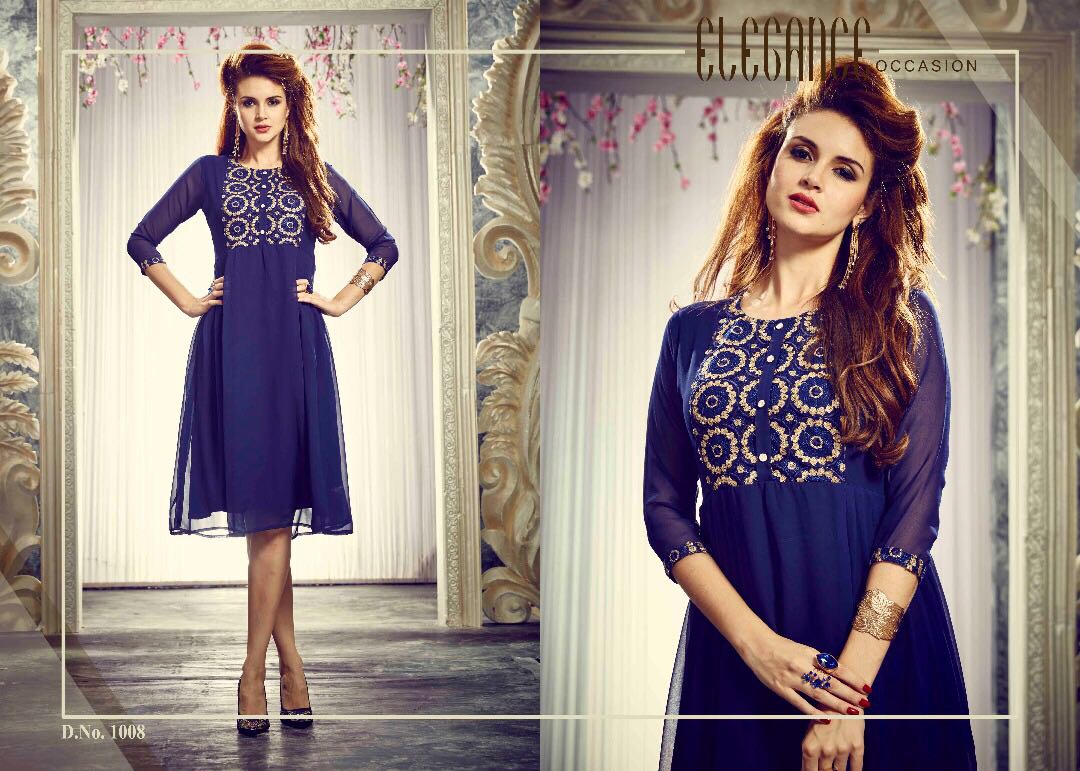 Mihira Vol-b By Ishu Trendz 1001 To 1008 Series Fancy Beautiful Stylish Colorful Casual Wear & Ethnic Wear Georgette Embroidered Kurtis At Wholesale Price
