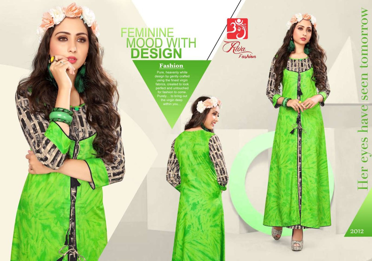 Mishree Vol-12 By Riva Fashion 2001 To 2012 Series Stylish Beautiful Colorful Fancy Casual Wear & Ethnic Wear Rayon/cotton Printed Kurtis At Wholesale Price