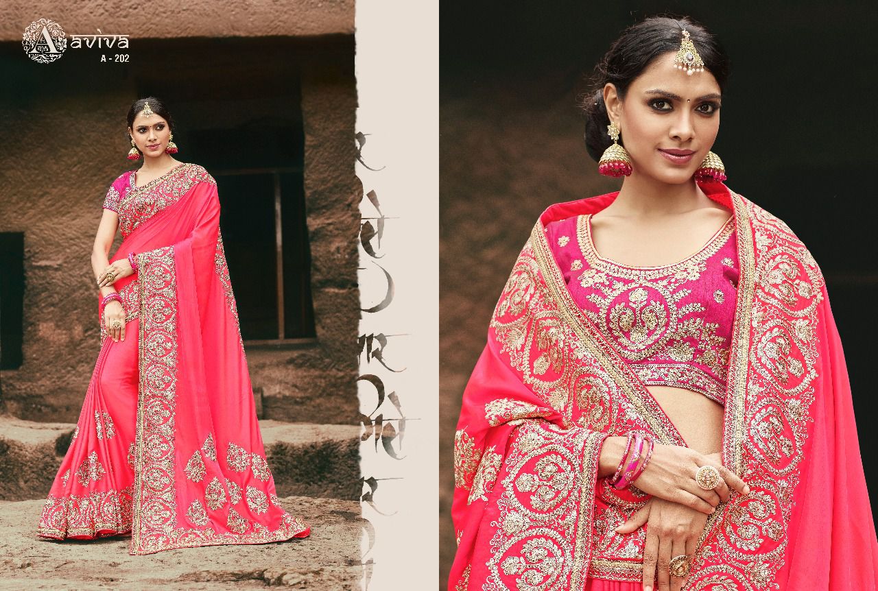 Monalisa By Aviva 201-a To 215-a Series Indian Designer Beautiful Colorful Wedding Collection Party Wear & Occasional Wear Fancy Sarees At Wholesale Price