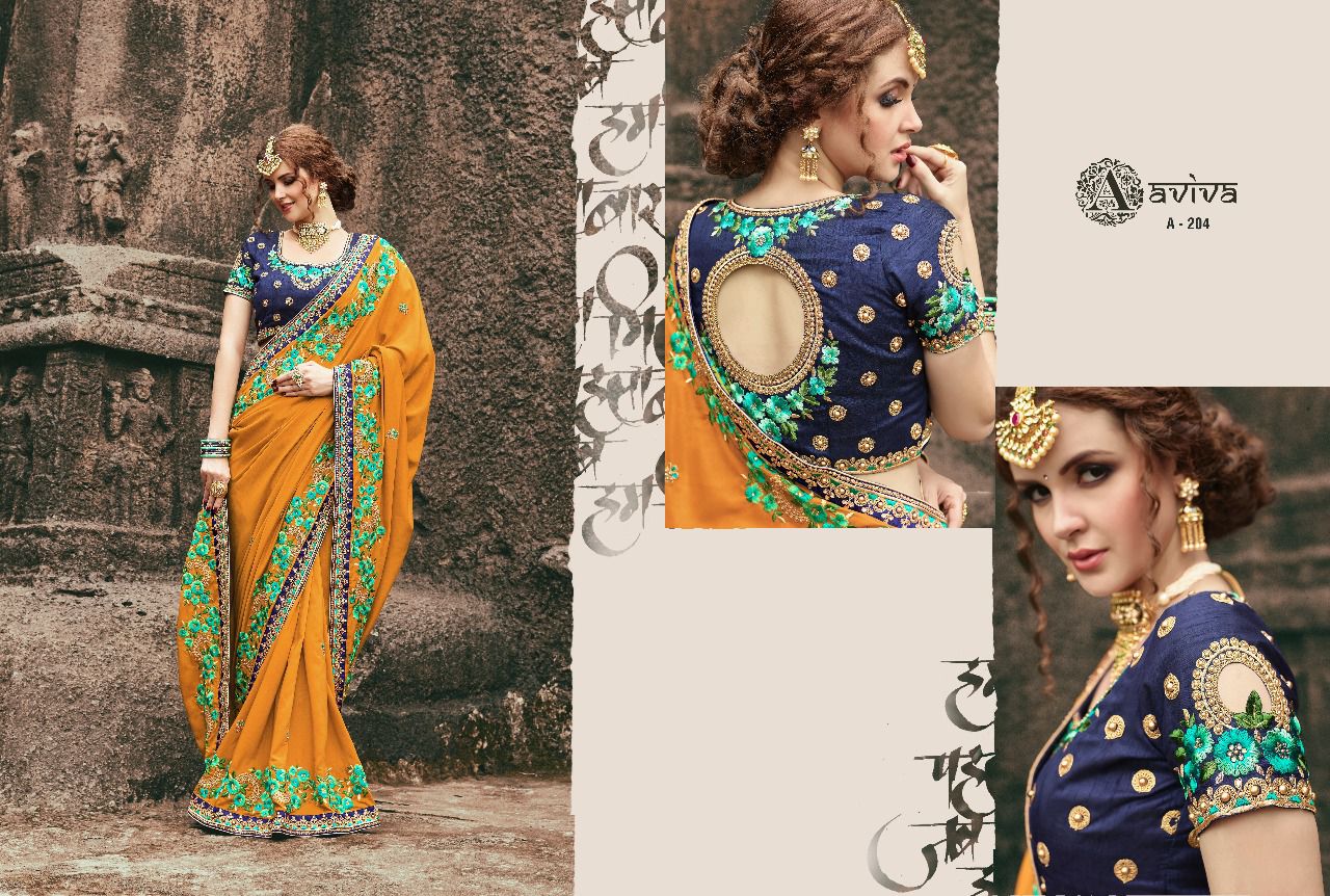 Monalisa By Aviva 201-a To 215-a Series Indian Designer Beautiful Colorful Wedding Collection Party Wear & Occasional Wear Fancy Sarees At Wholesale Price