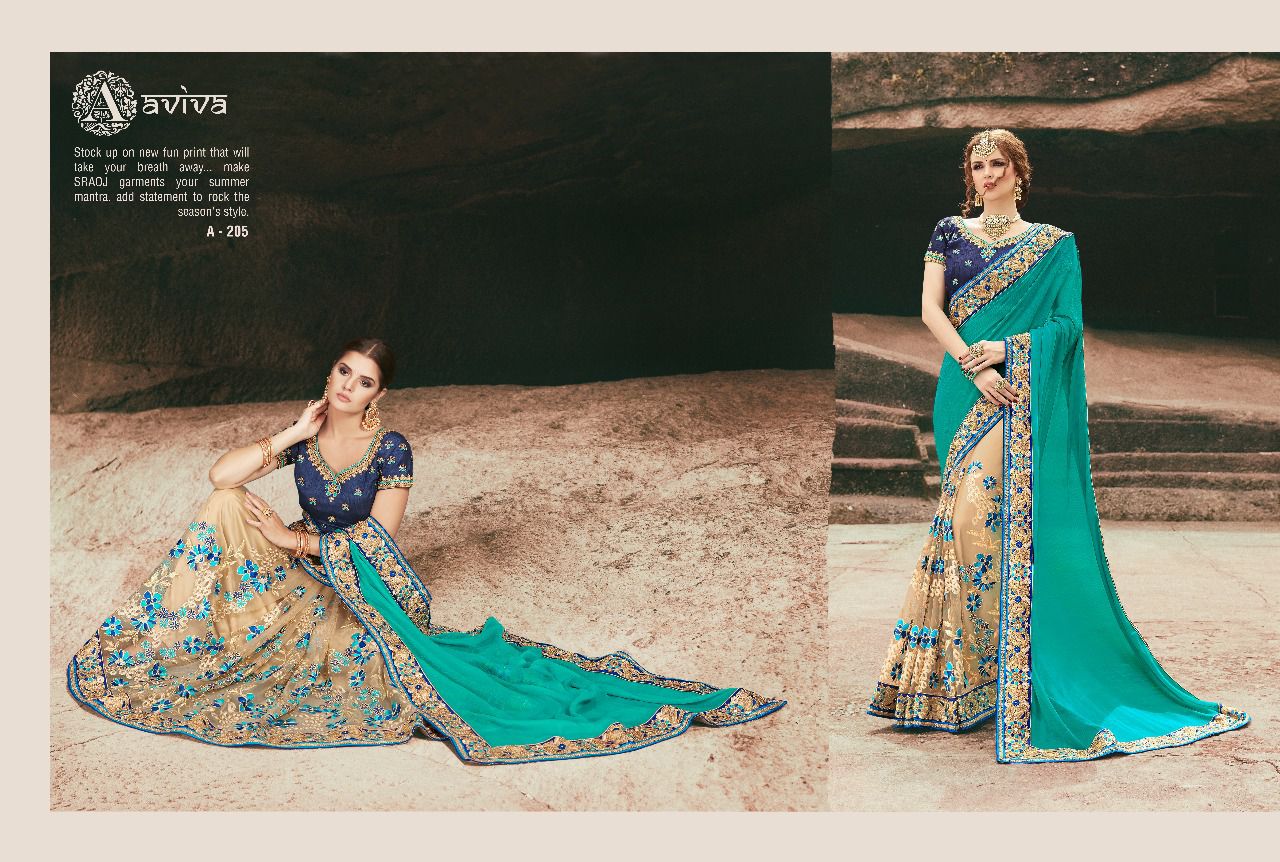 Monalisa By Aviva 201-a To 215-a Series Indian Designer Beautiful Colorful Wedding Collection Party Wear & Occasional Wear Fancy Sarees At Wholesale Price