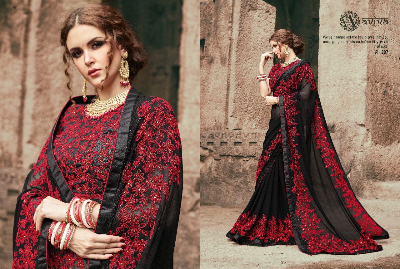 Monalisa By Aviva 201-a To 215-a Series Indian Designer Beautiful Colorful Wedding Collection Party Wear & Occasional Wear Fancy Sarees At Wholesale Price