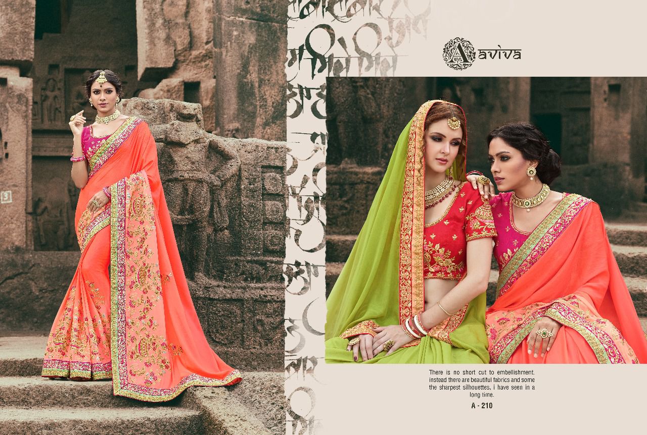 Monalisa By Aviva 201-a To 215-a Series Indian Designer Beautiful Colorful Wedding Collection Party Wear & Occasional Wear Fancy Sarees At Wholesale Price