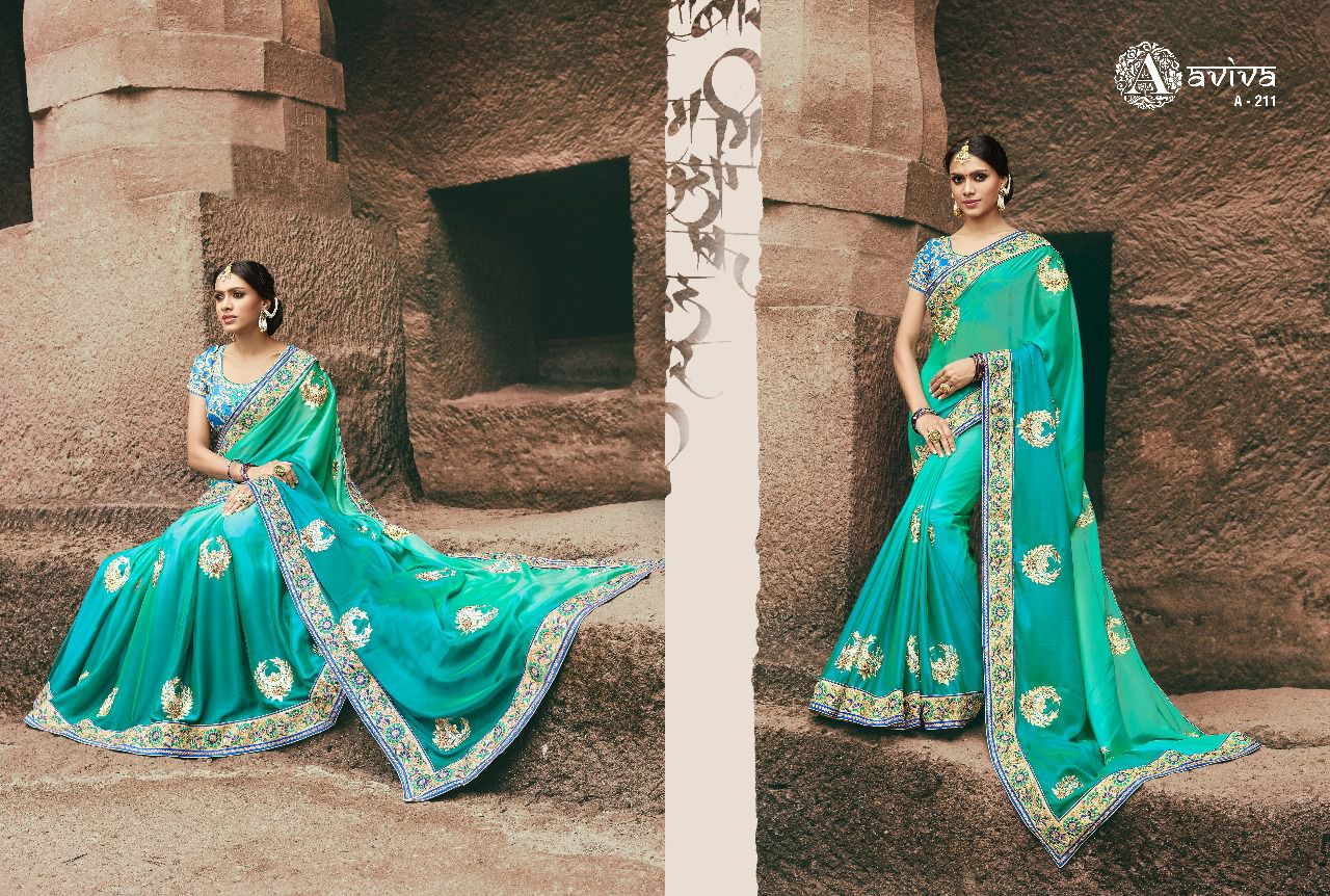 Monalisa By Aviva 201-a To 215-a Series Indian Designer Beautiful Colorful Wedding Collection Party Wear & Occasional Wear Fancy Sarees At Wholesale Price