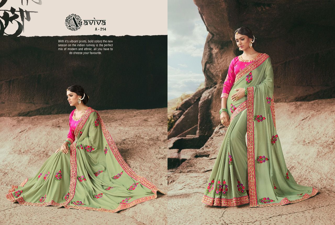 Monalisa By Aviva 201-a To 215-a Series Indian Designer Beautiful Colorful Wedding Collection Party Wear & Occasional Wear Fancy Sarees At Wholesale Price