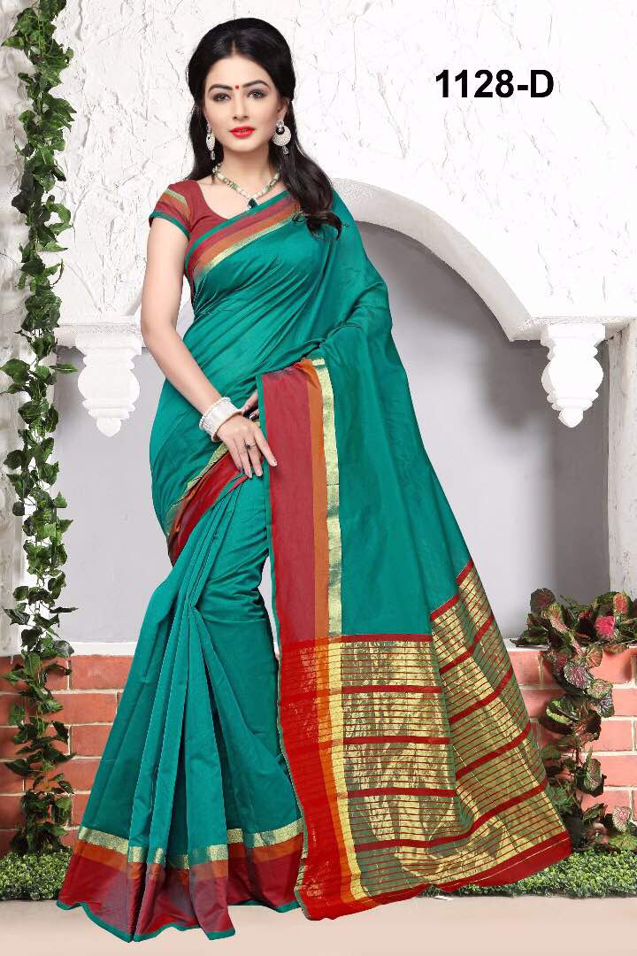 Monica Cotton Silk 1128 Series By Np Sarees Beautiful Colorful Stylish Fancy Pretty Party Wear Occasional Wear Casual Wear Printed Cotton Sarees At Wholesale Price