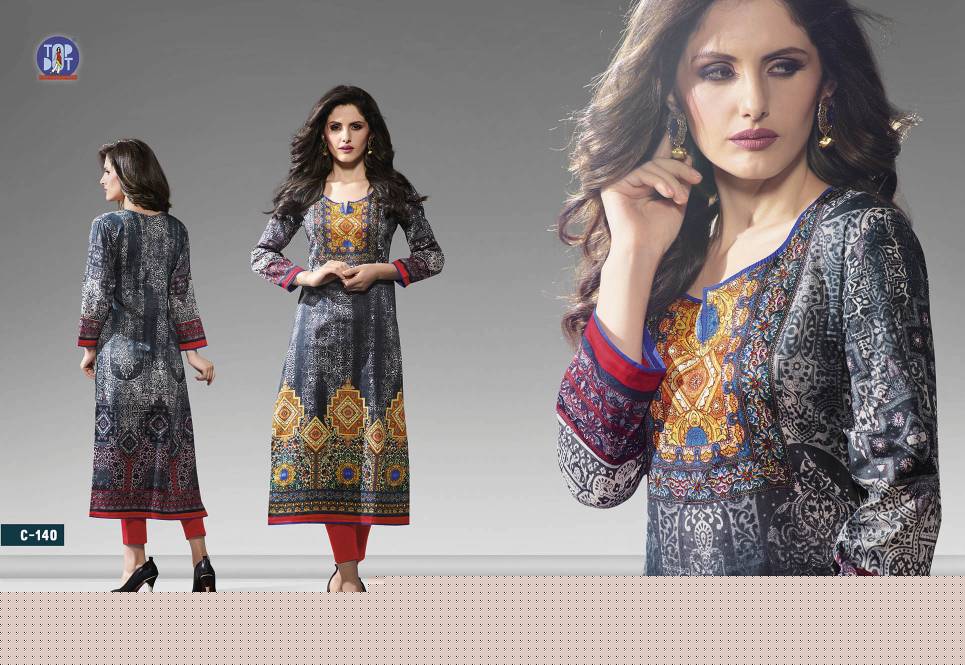 Motif-2 131 To 146 Series By Top-dot Beautiful Colorful Stylish Fancy Pretty Party Wear Casual Wear Occasional Wear Printed Kurti At Wholesale Price