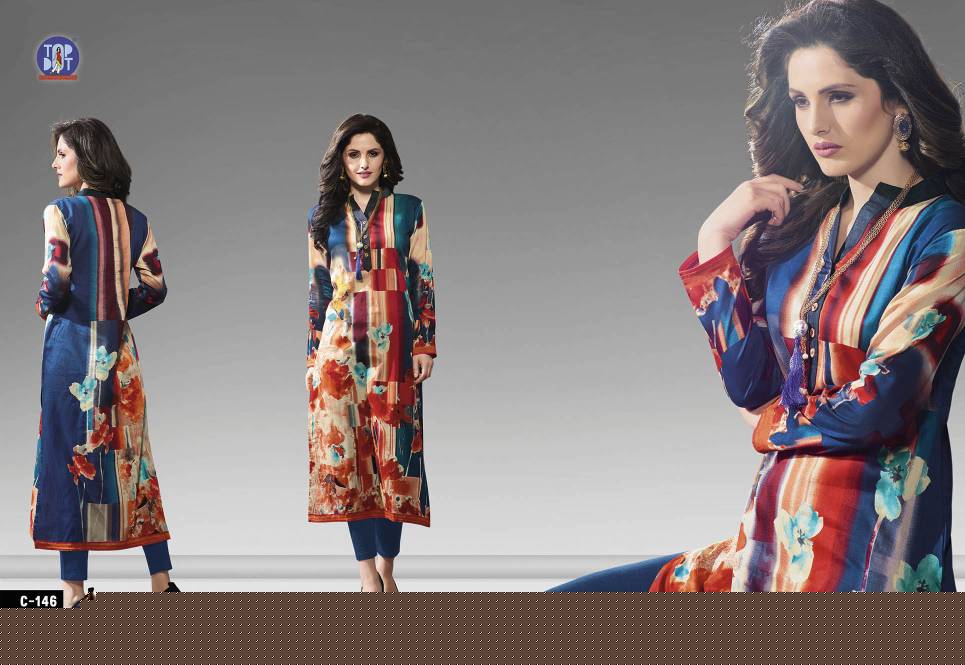 Motif-2 131 To 146 Series By Top-dot Beautiful Colorful Stylish Fancy Pretty Party Wear Casual Wear Occasional Wear Printed Kurti At Wholesale Price